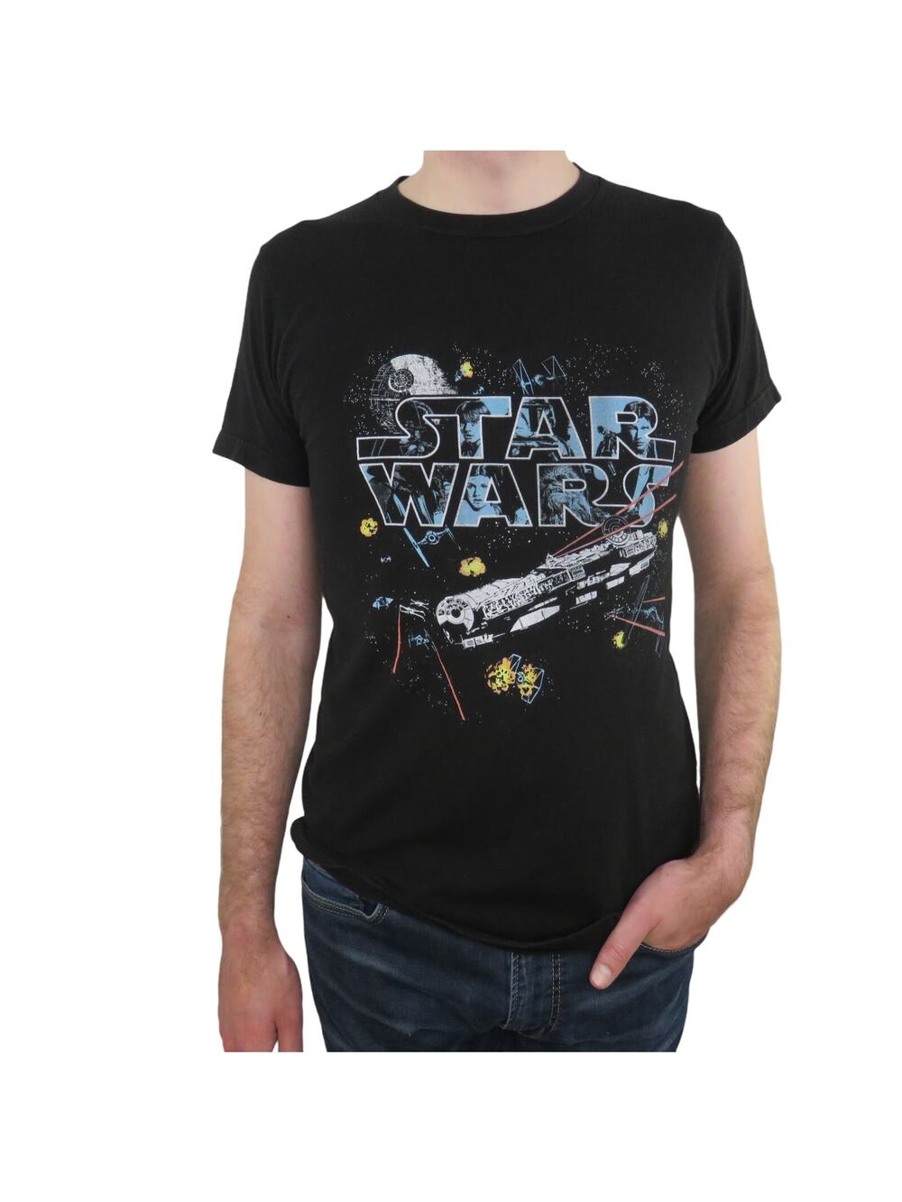 Star Wars Graphic T-Shirt Small Retro Galaxy Crewneck